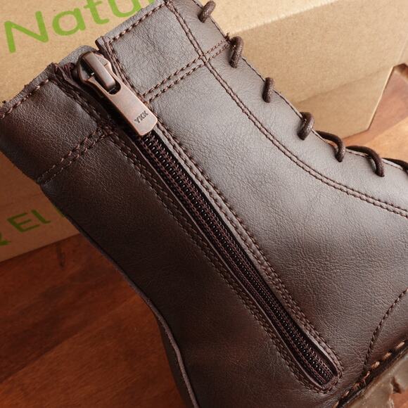 El Naturalista Boots Womens SZ EU 37 US 7 Brown Vegan Side Zip Ankle Comfort NIB - Picture 6 of 11